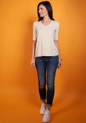 Seidel Moden V-Shirt mit Halbarm aus