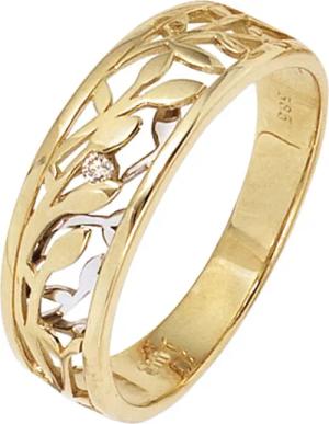 JOBO Solitärring, 585 Gold bicolor mit