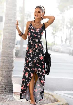 LASCANA Maxikleid mit Beinausschnitt vorne, Sommerkleid