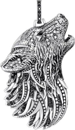 THOMAS SABO Kettenanhänger Wolf-Profil, PE966-643-21, mit