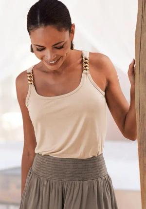 LASCANA Tanktop mit Kettendetails an den