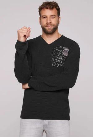 CAMP DAVID Strickpullover mit Logo Print