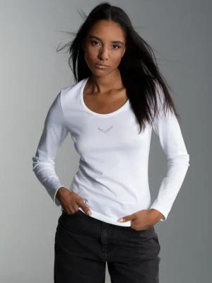 Trigema Longsleeve TRIGEMA Langarmshirt mit Kristallsteinen