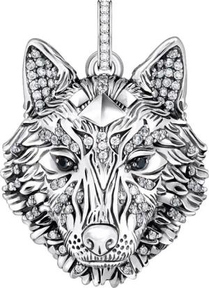 THOMAS SABO Kettenanhänger Wolfs-Gesicht-Optik, PE965-691-21, mit