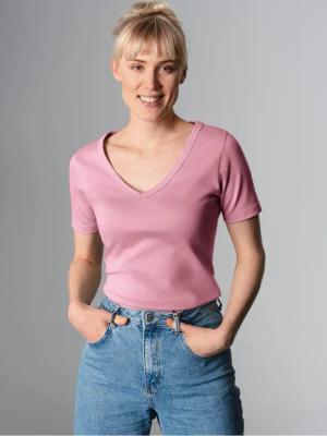 Trigema T-Shirt TRIGEMA V-Shirt aus Baumwolle/Elastan
