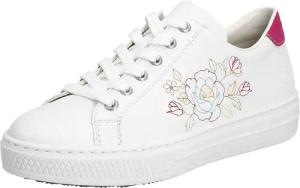 Rieker Sneaker mit seitlicher Blumenstickerei, Freizeitschuh,
