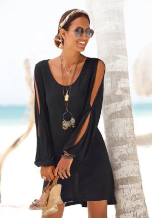 LASCANA Longshirt mit Schlitzen an den