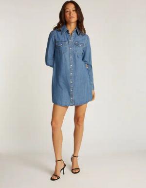 Tommy Jeans Jeanskleid REGULAR WESTERN DRESS