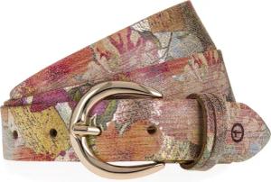 Tamaris Ledergürtel Florales Muster im Metallic-Design
