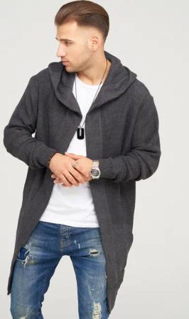 behype Strickjacke JAROMIR mit kuscheliger Kapuze