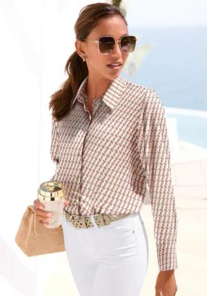 LASCANA Satinbluse mit goldfarbenen Knöpfen, Damenbluse,