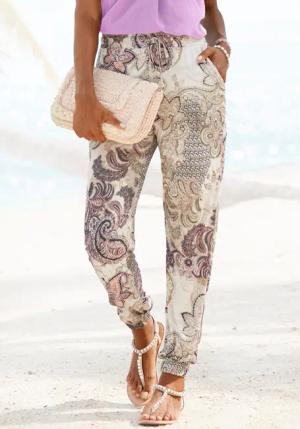 LASCANA Jerseyhose mit Paisleydruck, Jerseyhose, Gummibund,