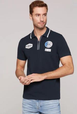 CAMP DAVID Poloshirt mit Logo Stickerei