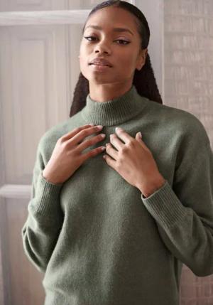 LASCANA Strickpullover mit Stehkragen und Rippbündchen,