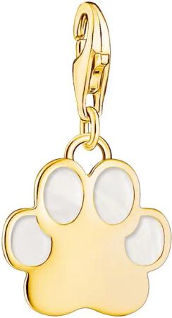 THOMAS SABO Charm-Einhänger Hundepfote mit weißer