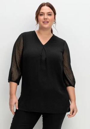 Sheego Tunika Große Größen mit Chiffon-Ärmeln
