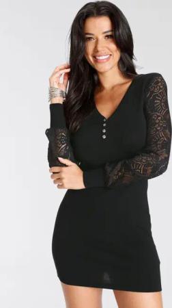 Melrose Strickkleid kurzes Kleid, femininer Stil,