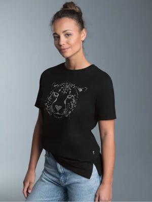 Trigema T-Shirt TRIGEMA T-Shirt mit glitzerndem