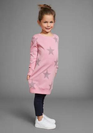 KIDSWORLD Sweatkleid Sterne-Allover Kleid für kleine