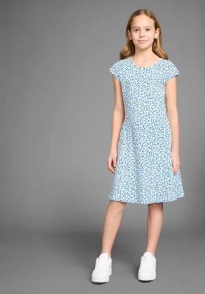 DELMAO Jerseykleid Skaterkleid in Allover-Design weich