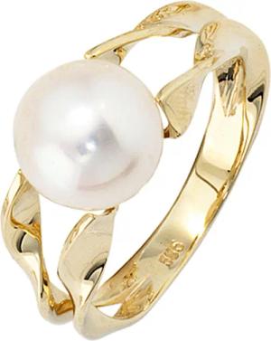 JOBO Perlenring, 585 Gold mit einer