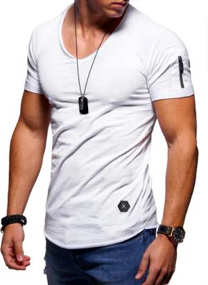 behype T-Shirt KANE mit modernem V-Ausschnitt