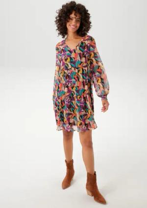 Aniston CASUAL Blusenkleid (mit Jersey-Unterkleid) mit