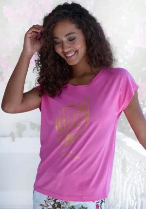 LASCANA Pyjamaoberteil mit Folienprint