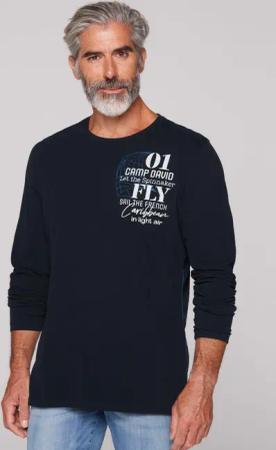 CAMP DAVID Langarmshirt mit Rücken-Print