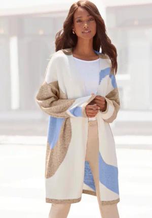 LASCANA Longstrickjacke mit Muster, weicher Cardigan,