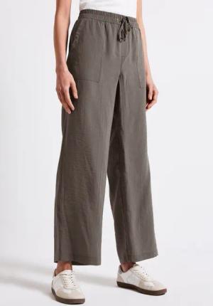 STREET ONE Stoffhose mit Crinkle-Struktur, Wide