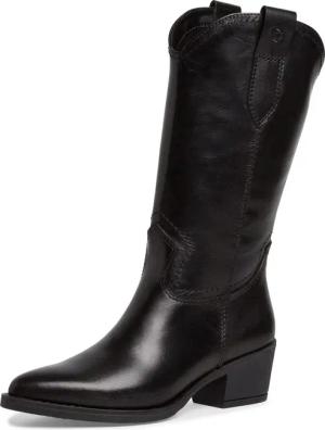 Tamaris Westernstiefel, Blockabsatz, Langschaftstiefel mit Ziernähten,