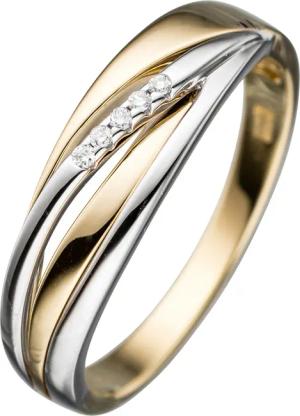 JOBO Diamantring, 585 Gold bicolor mit
