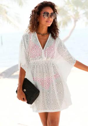 LASCANA Longbluse aus Lochspitze, lockeres Blusenkleid,