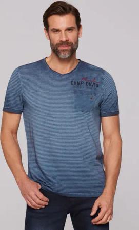 CAMP DAVID V-Shirt mit offenen Kanten