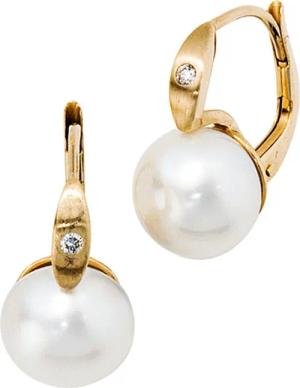 JOBO Perlenohrringe, 585 Gold mit 2