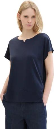 TOM TAILOR T-Shirt mit geschlitztem Rundhalsaussschnitt