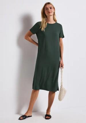 STREET ONE Shirtkleid Sommerkleid mit Schlitzdetail