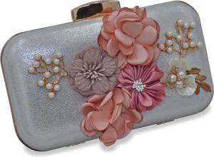 Steuer Abendtasche Perlen, Glassteine mit Blumenzierde