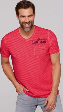 CAMP DAVID V-Shirt mit offenen Kanten