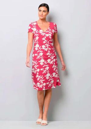 Alba Moda Jerseykleid Jerseykleid mit Raffung
