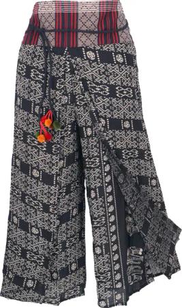 Guru-Shop Relaxhose Palazzohose, offene Boho Sommerhose,