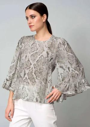 Alba Moda Kurzarmbluse Bluse mit Volant