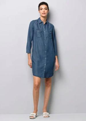 Alba Moda Midikleid Hemdblusenkleid in Jeansoptik