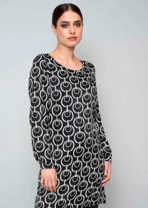 Alba Moda Langarmbluse Longbluse in grafischem