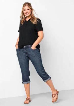 Sheego Caprijeans Große Größen mit Used-Effekten
