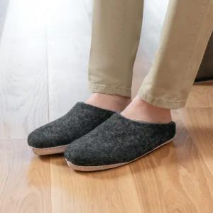 naturling Herren Filz Pantoffel Hausschuh (mit