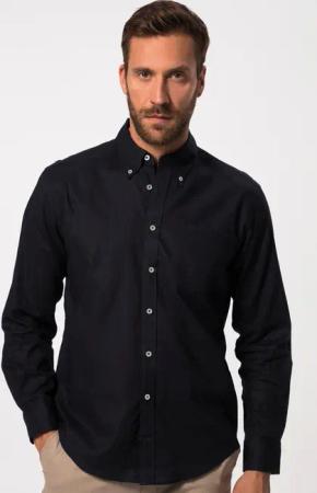JP1880 Businesshemd Hemd Langarm Leinenmix Buttondown-Kragen