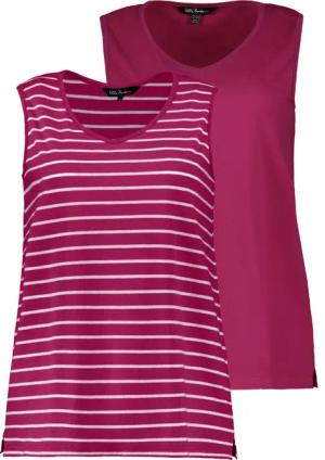 Ulla Popken Longtop Top 2er-Pack Ringel/uni