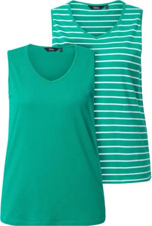 Ulla Popken Longtop Top 2er-Pack Ringel/uni